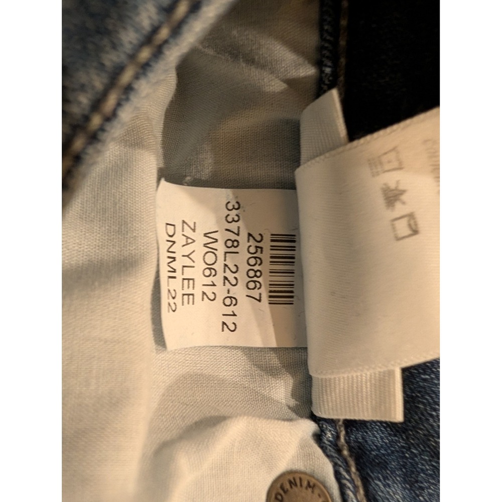 PAIGE Rory Crop Flare Jeans Medium Wash Raw Hem Size 27 - Picture 9 of 14
